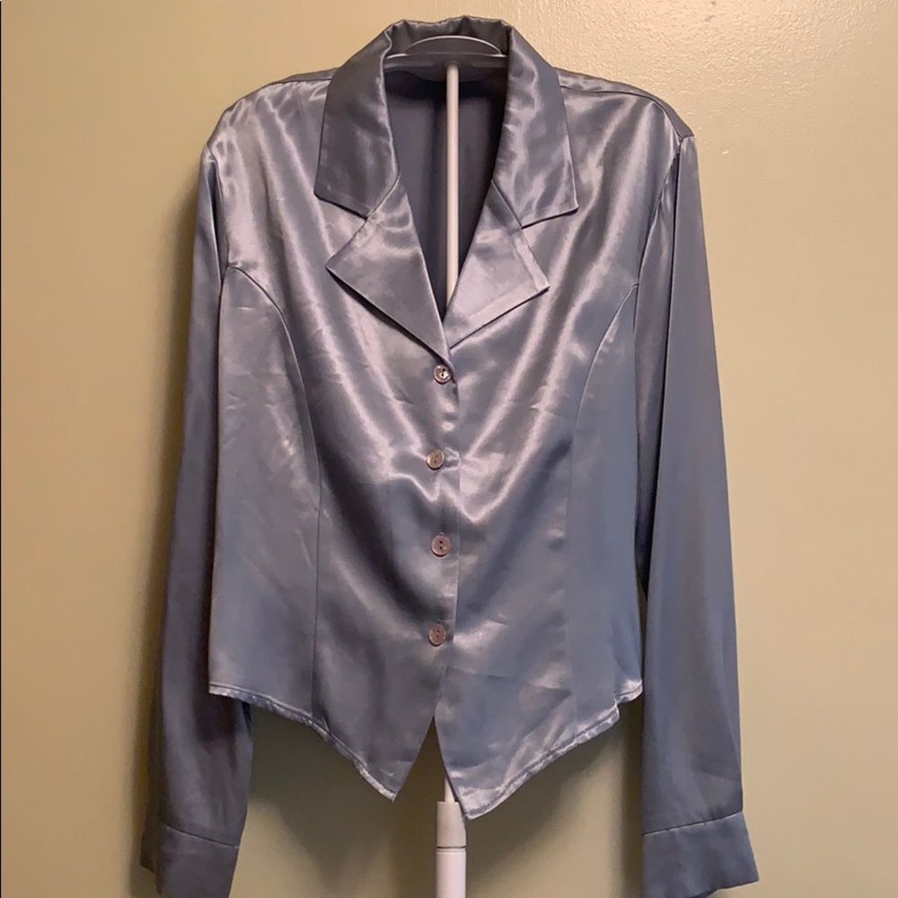 Vintage Byer California light blue satin blouse